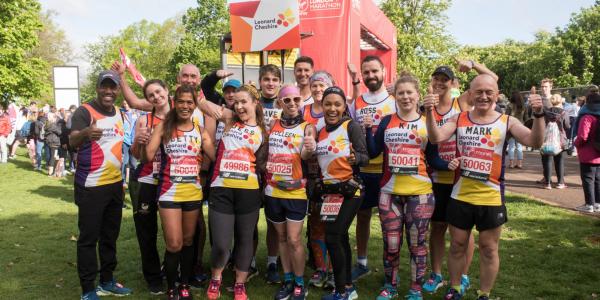 Some of our 2019 London Marathon runners at the start line