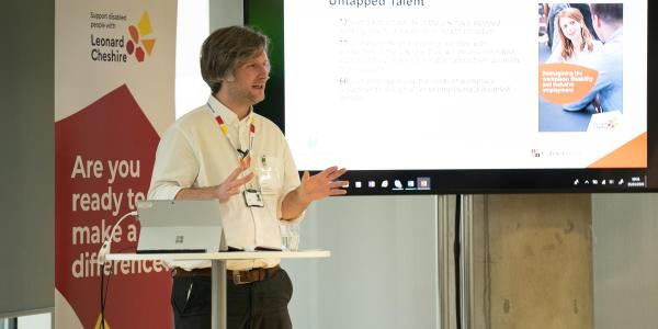 Daniel presenting at a Disability Confidence event