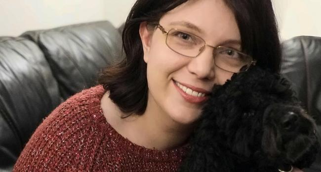 Kirsteen and her hearing dog Frankie