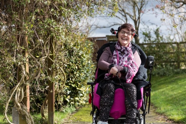 Resident in Leonard Cheshire garden