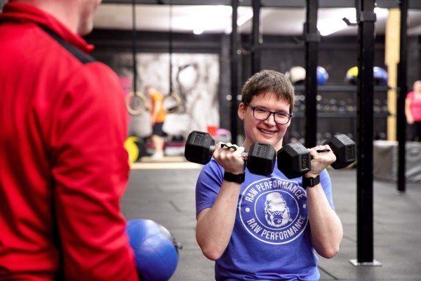 Someone in a gym
