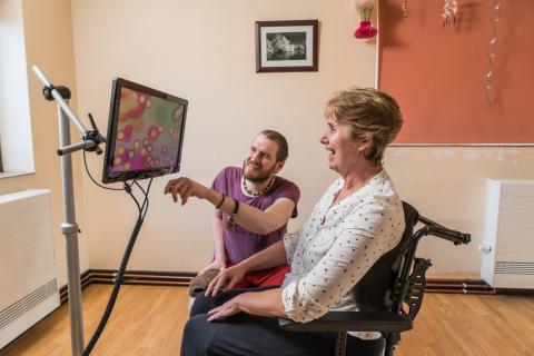 People using an eye gaze computer programme