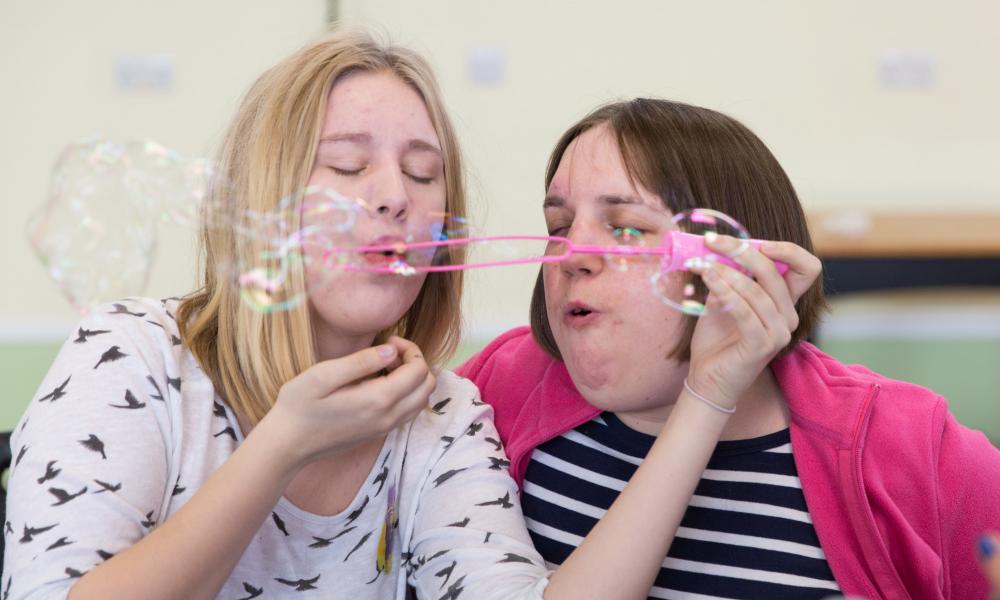 Blowing bubbles at Marske Hall