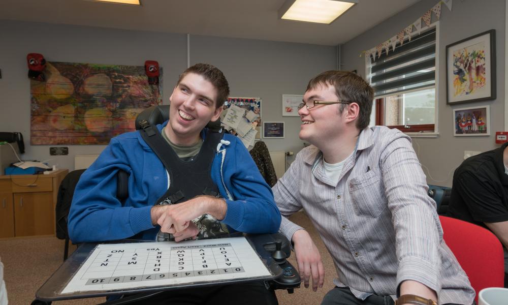 Andrew, a day centre user, with Ross, a volunteer