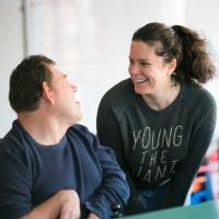 Steve, a resident at Gloucestershire House, with Samantha, a volunteer