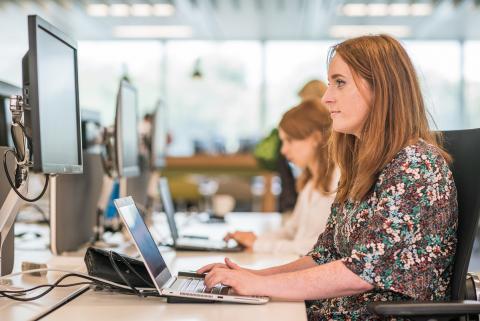 Woman working at computer
