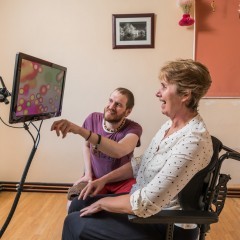 People using an eye gaze computer programme