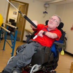 A man using exercise equipment