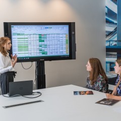 Someone giving a presentation in an office