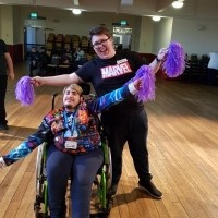 Chad dancing in his wheelchair