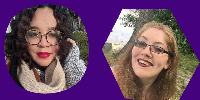 Selfie of two women in shapes