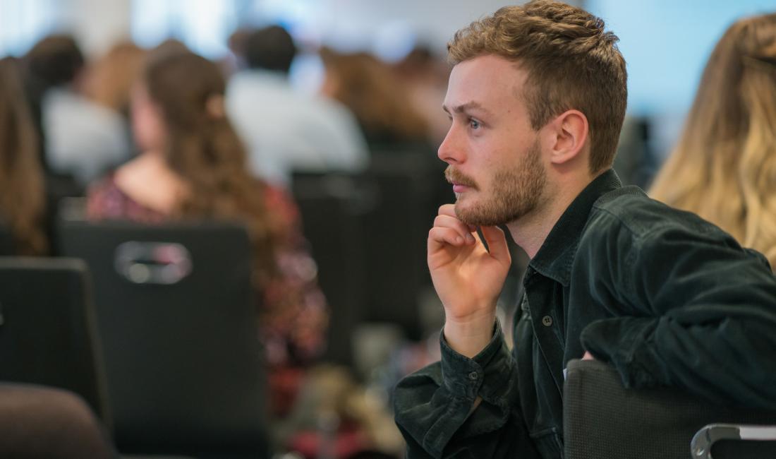 Change 100 intern looking to his left